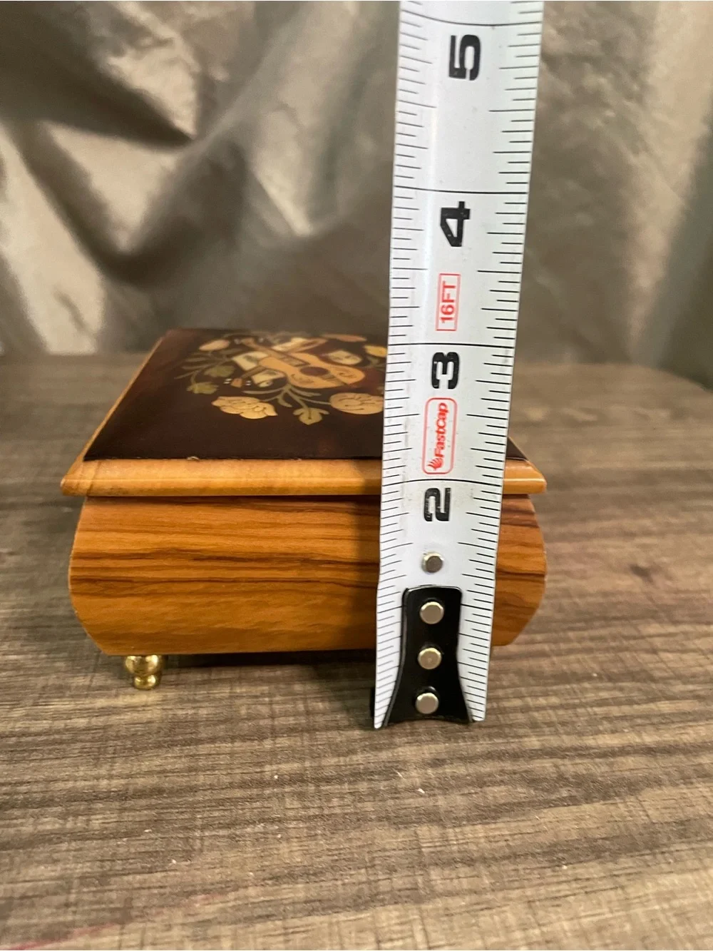 Vintage Miss Bellevue Italian Inlaid Wood Music Jewelry Box - Torna A Surriento